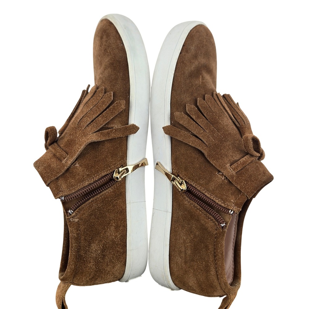 Kate Spade New York Lenna Whiskey Brown Suede Tassel Fringe Sneakers Womens 7M - Picture 8 of 12